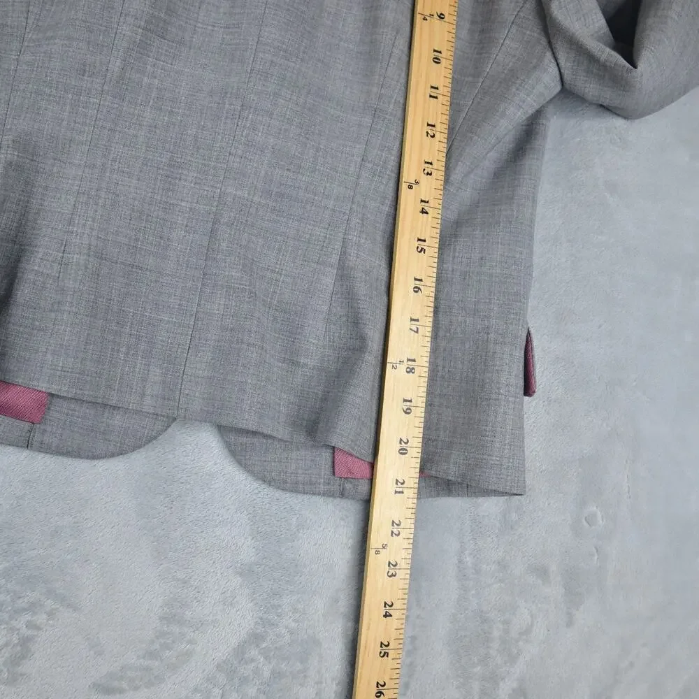 Vtg Petite Sophisticate Gray Blazer 8 Professional Y2K